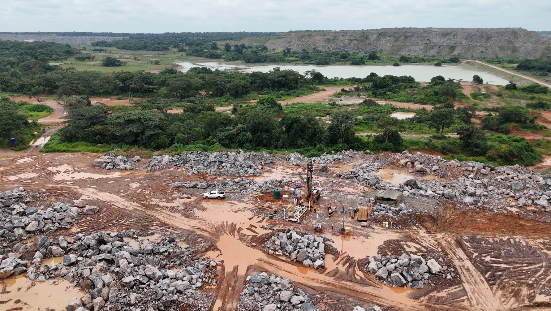 Mining operations and the surrounding landscape.